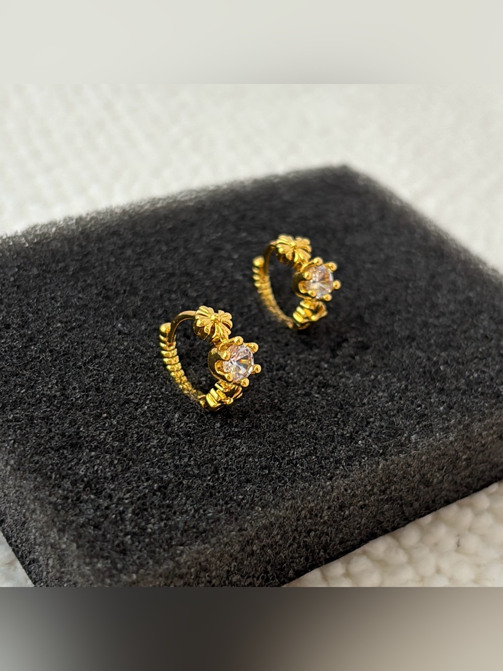 13mm CZ Small Hoop Earrings for Men Women Hip Hop Punk Streetwear Unisex Earring